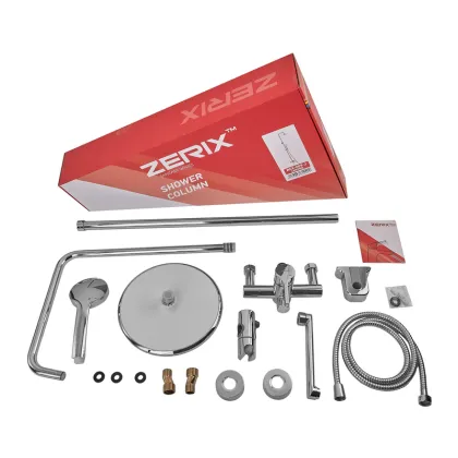 Душова колона зі змішувачем ZERIX REX-009-J CHROME з нерж. сталі (Колір хром) (ZX6124) — Photo 5