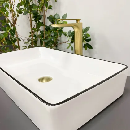 Умивальник (раковина) VBI TRIEST WHITE BLACK EDGE накладний — Photo 4