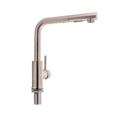 Змішувач для кухні Qtap Karuska з висувним виливом QTKAR91103FN Brushed Nickel PVD