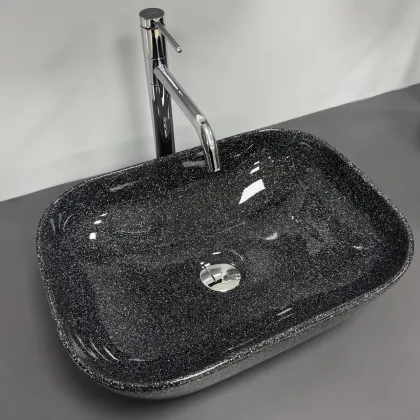 Умивальник (раковина) VBI RAVENNA SPACE BLACK GLOSSY накладний — Photo 4