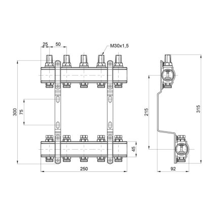 Колектор SD Forte 1&quot; 5 виходів SF002W5 — Photo 1