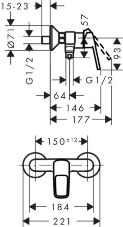 Logis Loop Набір змішувачів для душу, умивальник 100 (71151000+71247000+26553400) — Photo 3