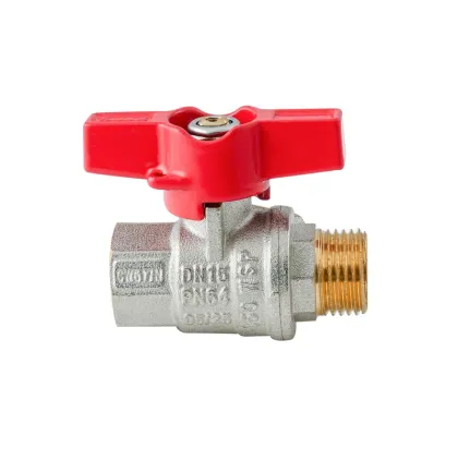 Кран кульовий ГШМ Koer Extreme KE.218-15 - 1/2" FM ручка "метелик" червона (KR5759) — Photo 1