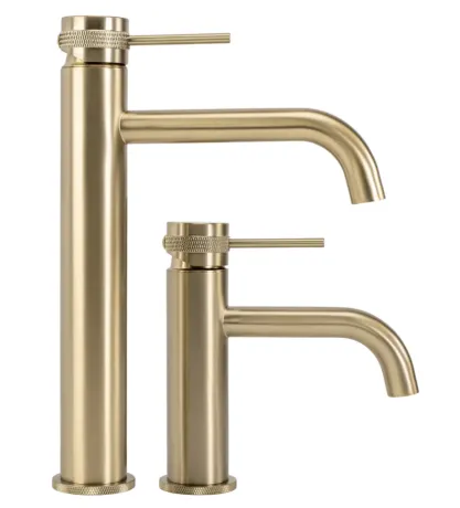 Змішувач для раковини (умивальника) REA LUNGO GRIP BRUSHED GOLD високий — Photo 3