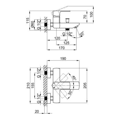 Змішувач для ванни Qtap Lipno QTNH3023101DC Chrome — Photo 1