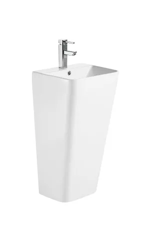 Раковина моноблок Mixxus STYLE-1101 з отвором під змішувач та переливом 440х380х830mm (MI6696) — Photo 3