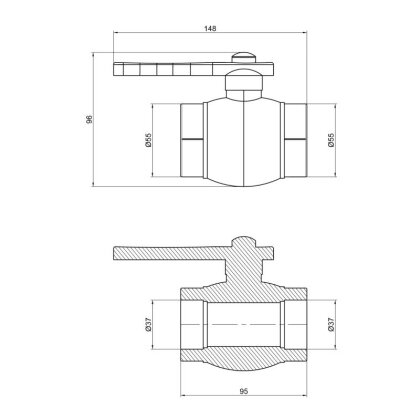 Кран кульовий Alfa Plast 40