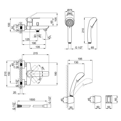 Змішувач для ванни Qtap Letel 3053104GC — Photo 1