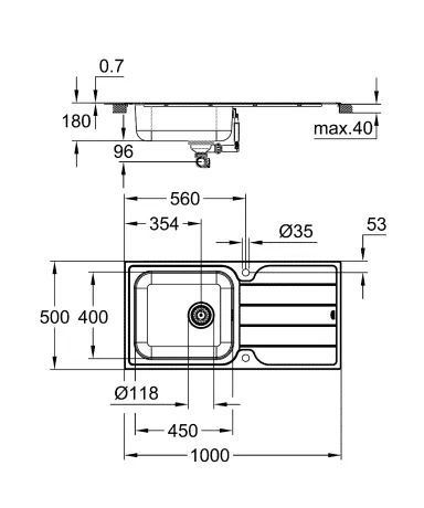 Мийка для кухні із нержавіючої сталі Grohe K500 (31563SD1) — Photo 3