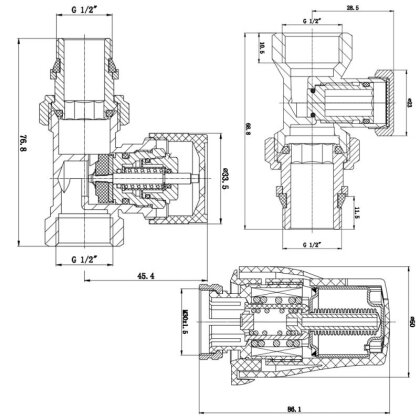 Комплект термостатичний SD Forte 1/2&quot; для радіатора прямий SF255W15 — Photo 1