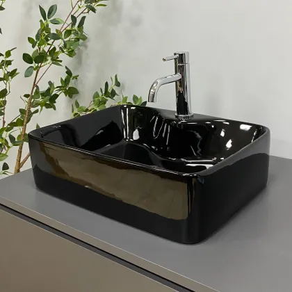 Умивальник (раковина) VBI FORLI BLACK GLOSSY накладний — Photo 3