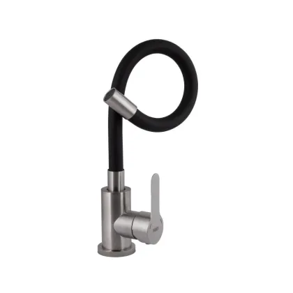 Змішувач для кухні Brinex Pure 015F3 з гнучким виливом   Nickel/Black BRIPUR015F3NKB — Photo 2