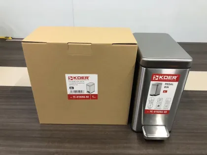 Відро для сміття з плавним закриттям прямокутне Koer TC-010206-02 6 л колір нержавійка (KR5594) — Photo 10