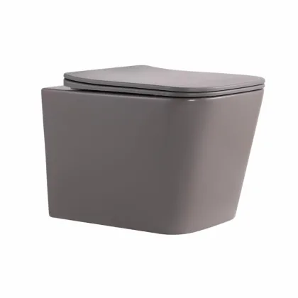 Унітаз підвісний Tern Ultra Quiet 490×365×325 мм, Stone Grey, з сидінням Slim Duroplast / Soft-close / Quick Release QT17332303ASSG Qtap