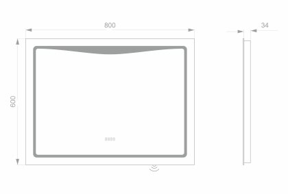 Світлодіодне LED дзеркало LINE 800х600 — Photo 1