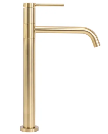 Змішувач для раковини (умивальника) REA LUGANO SLIM BRUSHED GOLD високий * — Photo 1