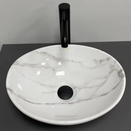 Умивальник (раковина) VBI PARMA CALCATTA GLOSSY накладний