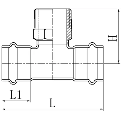 Трійник дворозтрубний ЗР Koer KQ.T3512M Press-Inox AISI 304 35x1 1/4"x35 (KR6391) — Photo 1