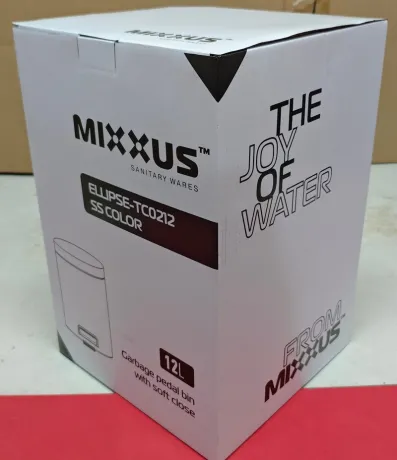 Відро для сміття з плавним закриттям кругле Mixxus Ellipse-TC0212 SS Color 12л (колір нержавійка) (MI8399) — Photo 4