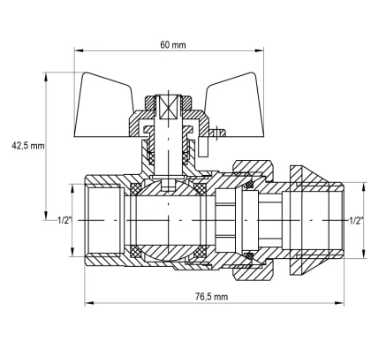 Кран з американкою 1/2" "антіпротечка" (Koer KR.227.W-Gi) білий (KR0190) — Photo 1