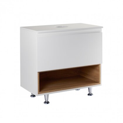 Тумба напольна Qtap Robin 700х616х437 White/Whitish oak зі стільницею QT1380TNН7001WWO