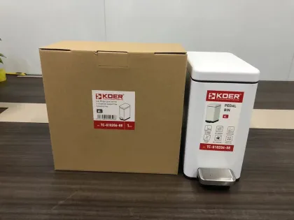 Відро для сміття з плавним закриттям прямокутне Koer TC-010206-08 6 л колір білий (KR5595) — Photo 2