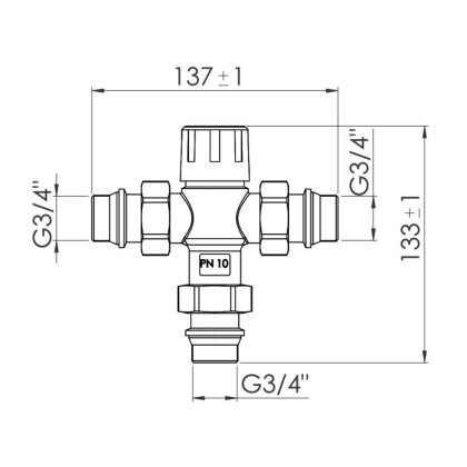 Змішувач термостатичний SD Forte 3/4&quot; SF010W20 — Photo 1