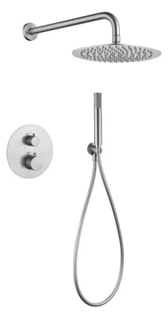 IMEX MONZA BRUSHED NICKEL Набір для душу термостатичний, матовий нікель