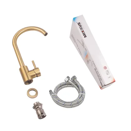 Змішувач для кухні MIXXUS SUS-011 BRUSHED GOLD з нерж. сталі SUS304 (Колір матове золото) (MI8435) — Photo 3
