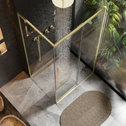 Душова кабіна REA SOLAR 90х120 BRUSHED GOLD — Photo 3