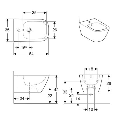 Біде підвісне GEBERIT SMYLE 500.209.01.1 — Photo 1