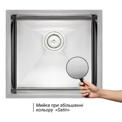 Кухонна мийка Qtap D4843 2.7/1.0 мм Satin (QTD484310) — Photo 2