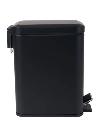 Відро для сміття з плавним закриттям прямокутне ZERIX SANSA-TC0105 BLACK 5 л (колір чорний) (ZX5894) — Photo 1
