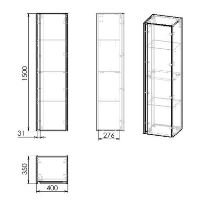 BLATNA L пенал 150*40*35 см, підвісний, колір ільм бергамо — Photo 1