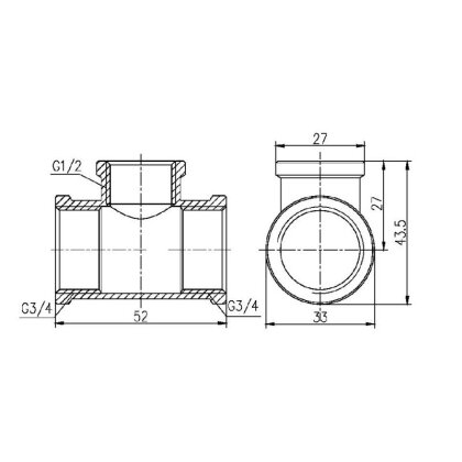 Трійник редукційний SD Forte 3/4&quot;х1/2&quot;х3/4&quot; ВВ SF362201520 — Photo 1