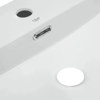 Комплект Qtap Nando LT: Раковина підвісна прамокутна 600х440х130 мм White + Донний клапан PU02O — Photo 3