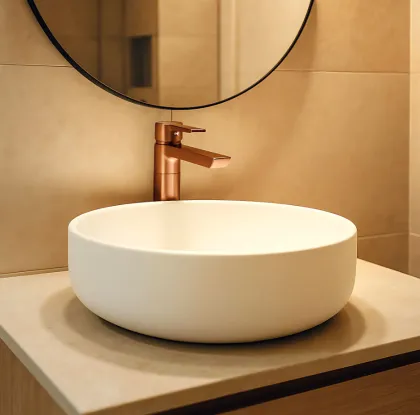 Змішувач для раковини (умивальника) REA ARGUS BRUSHED COPPER високий — Photo 3