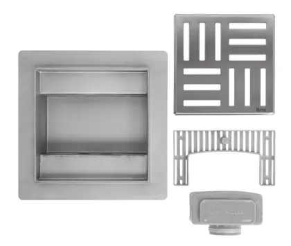 Трап для душу REA CROSS 12x12 NICKIEL BRUSHED — Photo 2