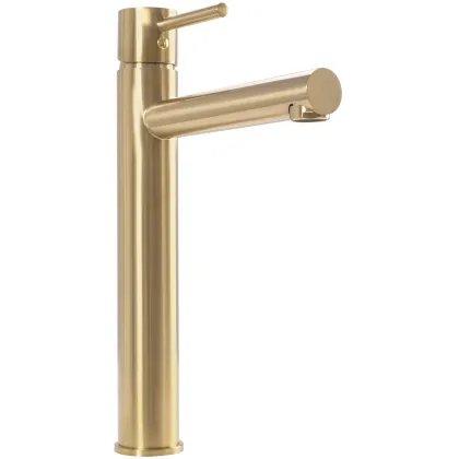 Змішувач для раковини (умивальника) REA TESS BRUSHED GOLD високий * — Photo 1