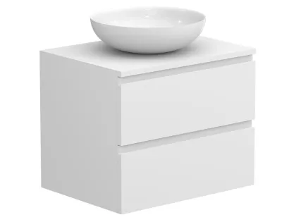 Тумба підвісна MONO 600 Біла soft-touch з умивальником TOBI Miraggio