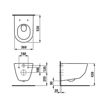 Комплект: PRO унітаз Rimless, підвісний, з сидінням стандарт+Geberit Duofix монтажний комплект для підв. унiтазу, Н112, 12 см(UP100) без клавішi — Photo 2