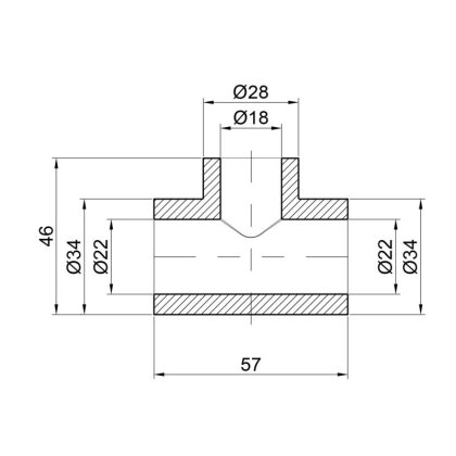 Трійник PPR Alfa Plast 25х20х25 — Photo 1