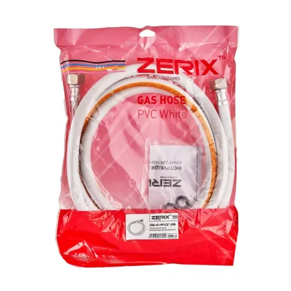Шланг для газу ZERIX ZHG-01-FF1/2"-250 ПВХ білий 1/2"ГГ 250 см (ZX6162) — Photo 2