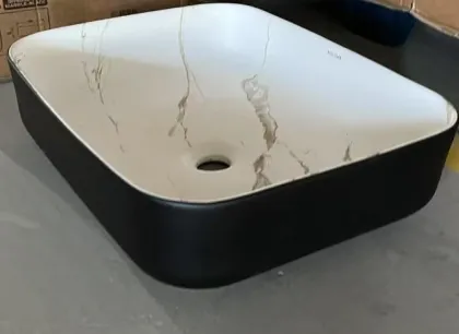 Раковина накладна MIXXUS PREMIUM DIVERSE-0110 MARBLE-BLACK 500х390х130mm (MP6517) — Photo 2