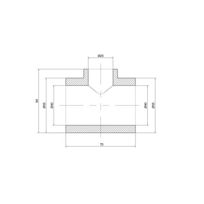 Трійник PPR Alfa Plast 40х25х40 — Photo 1