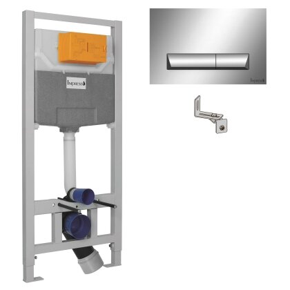IMPRESE комплект інсталяції для унітазу 3в1 (інсталяція, кріплення, клавіша хром PAN)