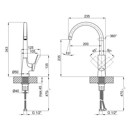 Змішувач для кухні Qtap Skalna 9026101UC — Photo 1