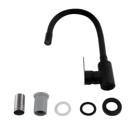 Змішувач для кухні Brinex Pure 015F3 з гнучким виливом   Black Matt BRIPUR015F3BLM — Photo 3