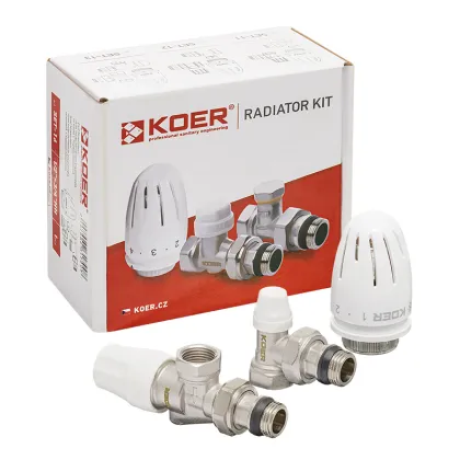 Комплект для підключення радіатора Koer SET-13 - 1/2"x1/2" (осьовий) з термоголовкою ВЗ (KR3176) — Photo 2