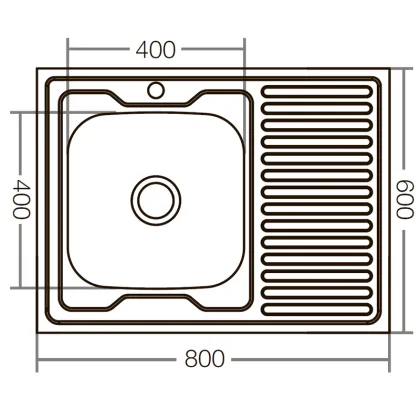 Кухонна мийка накладна Zerix Z8060L-04-160E (Satin) (ZX1618) — Photo 2